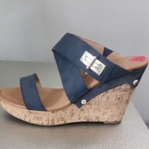 Tommy Hilfiger Navy Wedge Sandals